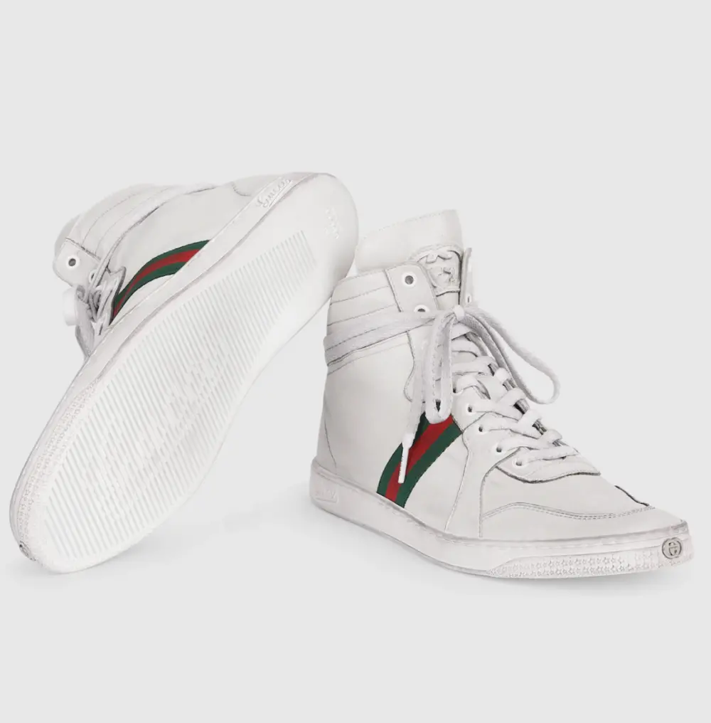 Alternative view of Giày Gucci Stretch High-top Trainer 'White' 864414-AAGFF-9099