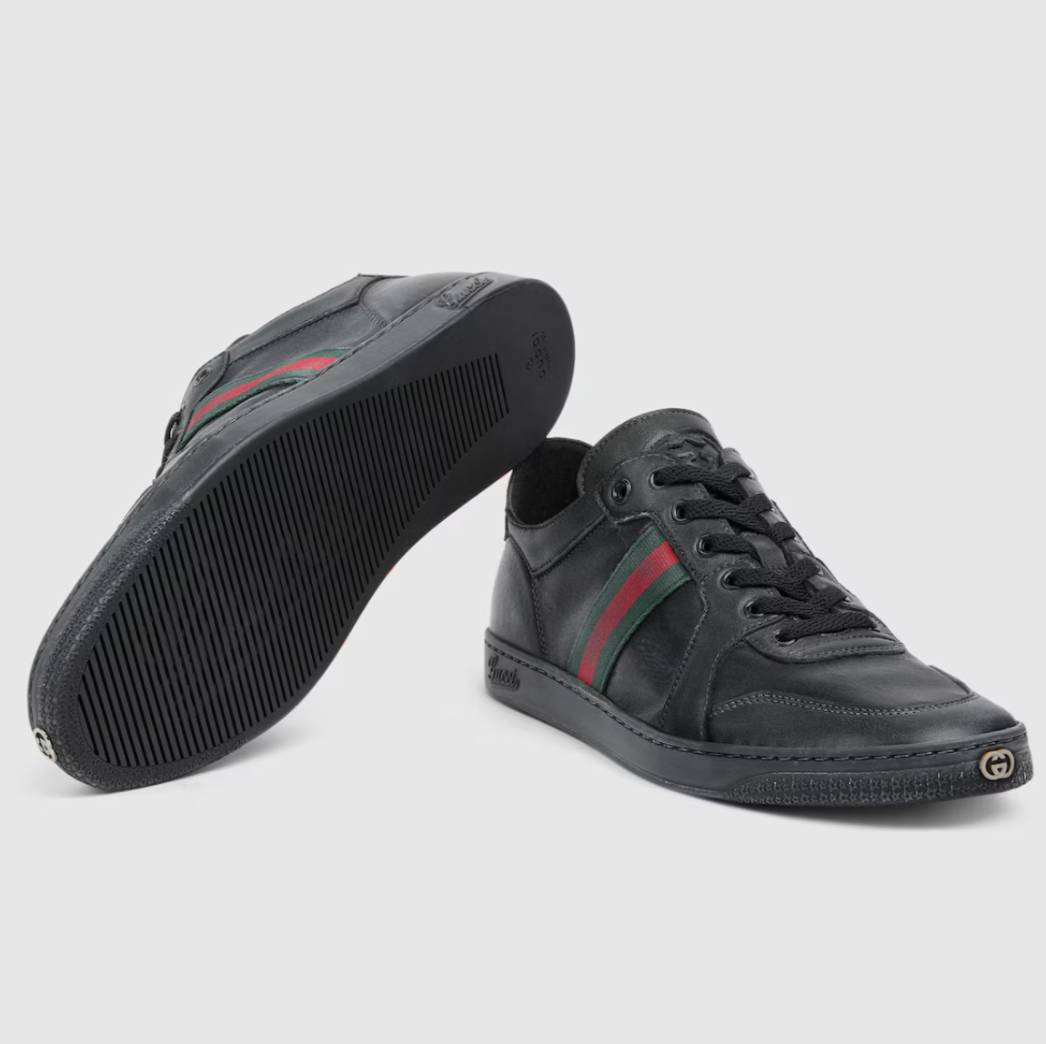 Alternative view of Giày Gucci Stretch Low-top Trainer 'Black' 865441-AAGFF-1048