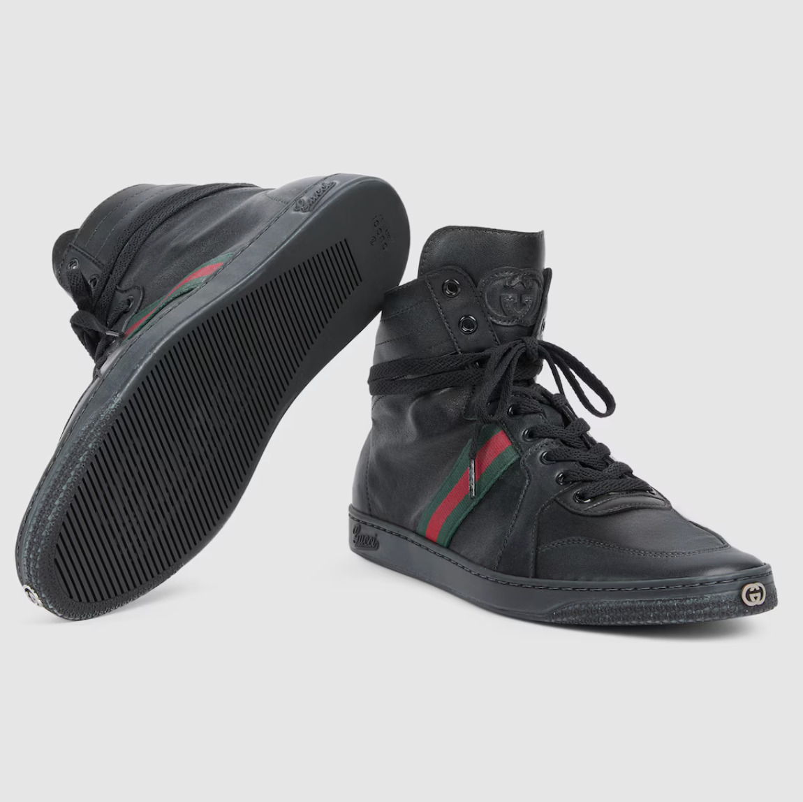 Alternative view of Giày Gucci Stretch High-top Trainer 'Black' 865439-AAGFF-1048