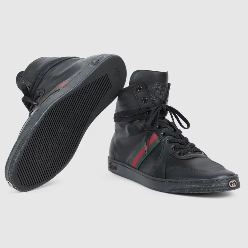 Alternative view of Giày Gucci Stretch High-top Trainer 'Black' 865439-AAGFF-1048