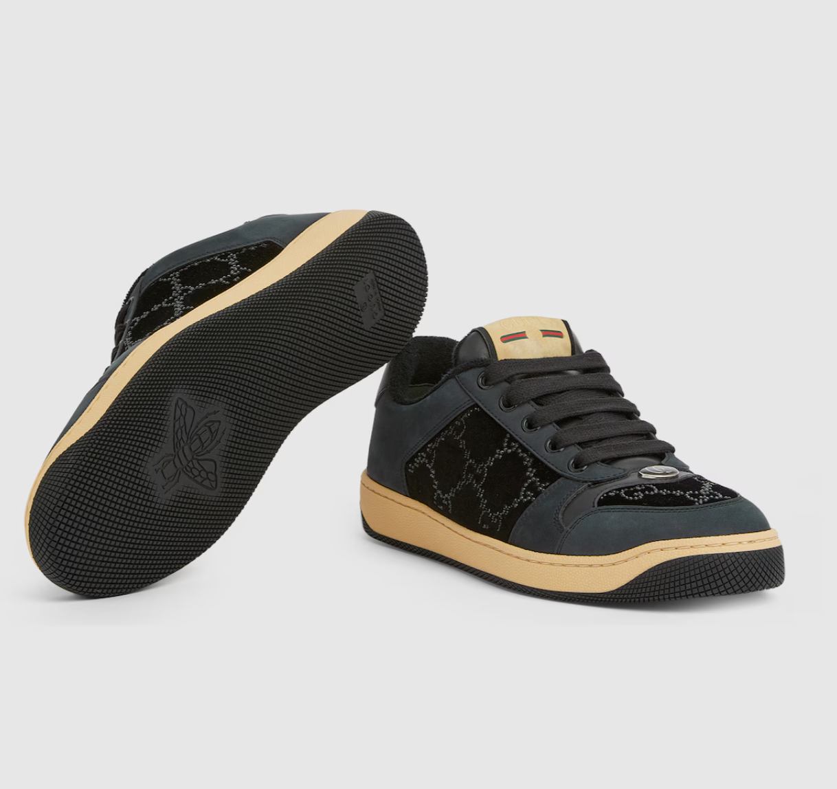 Alternative view of Giày Gucci GG Crystal Screener Trainers 'Black' 853276-FAFFM-1078