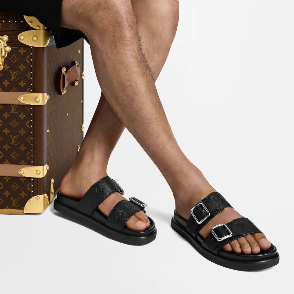 Dép Louis Vuitton LV Venice Mule 'Black' 1AHSJG - Ảnh 5