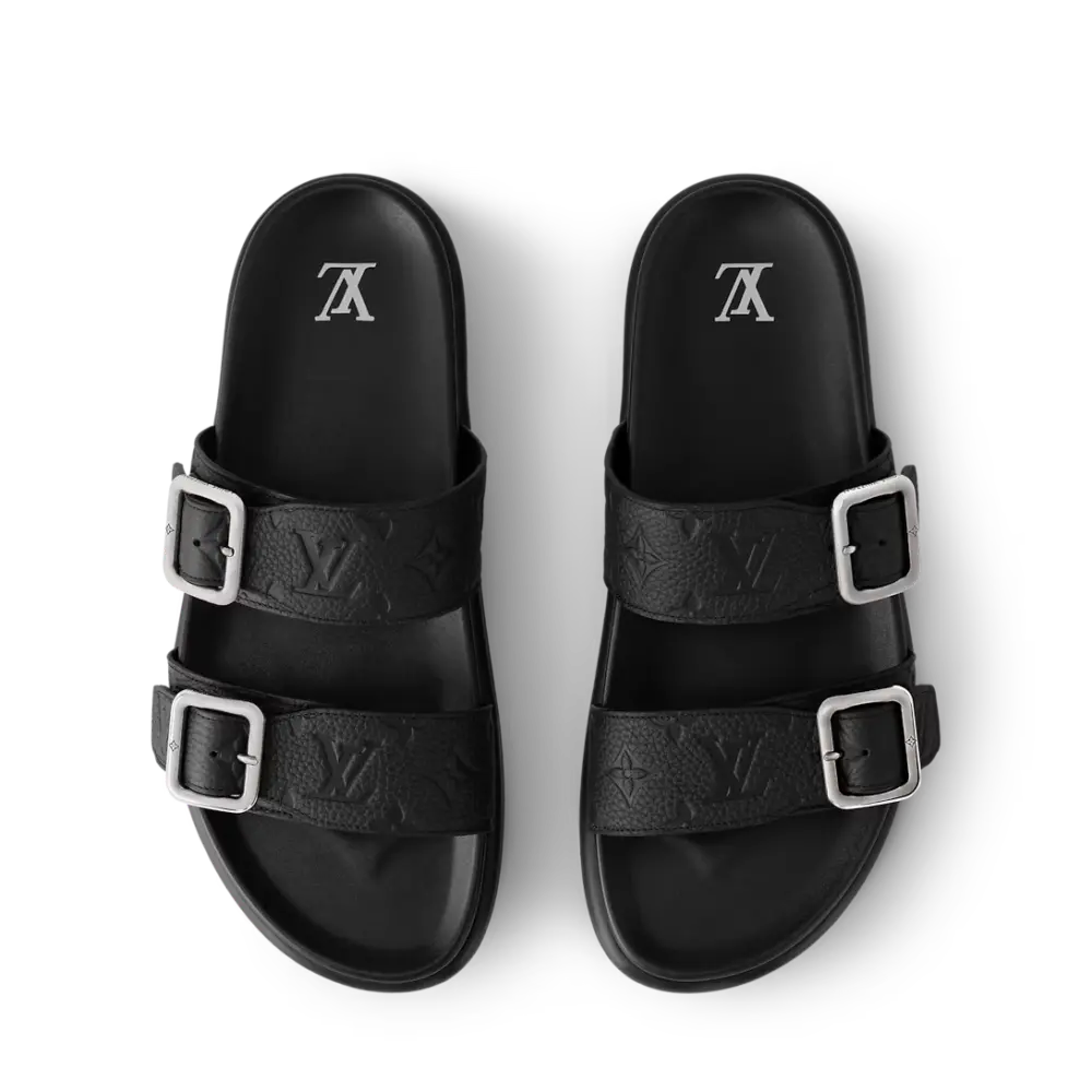 Dép Louis Vuitton LV Venice Mule 'Black' 1AHSJG - Ảnh 4