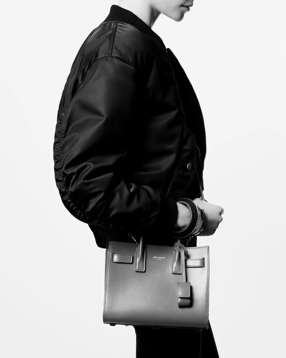 Túi Saint Laurent Sac De Jour Nano In Leather 'Black' 39203502G9W1000 - Ảnh 5