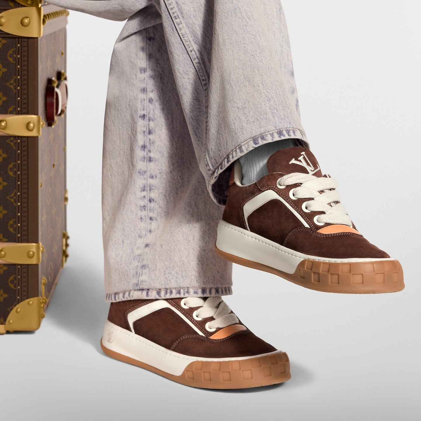 Giày Nam Louis Vuitton LV Tilted Trainers 'Brown' 1AJTIP - Ảnh 5