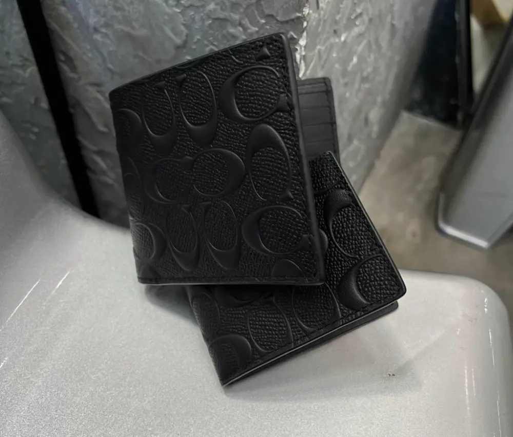 Ví Coach 3 In 1 Wallet In Signature Leather ‘Black’ 75371-BLK - Ảnh 3