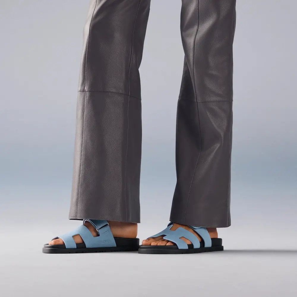 Dép Hermes Chypre Sandal 'Bleu Jean' H222297Zv3R350 - Ảnh 5