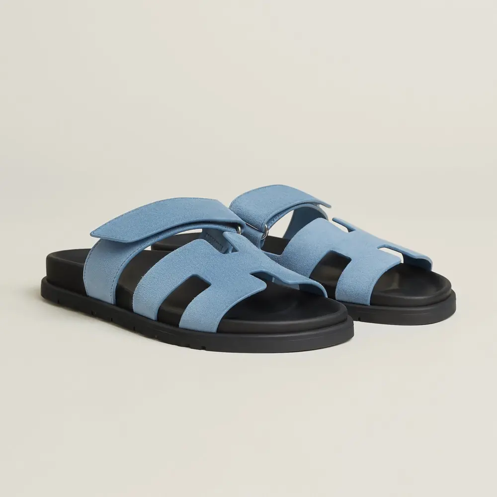 Dép Hermes Chypre Sandal 'Bleu Jean' H222297Zv3R350 - Ảnh 4
