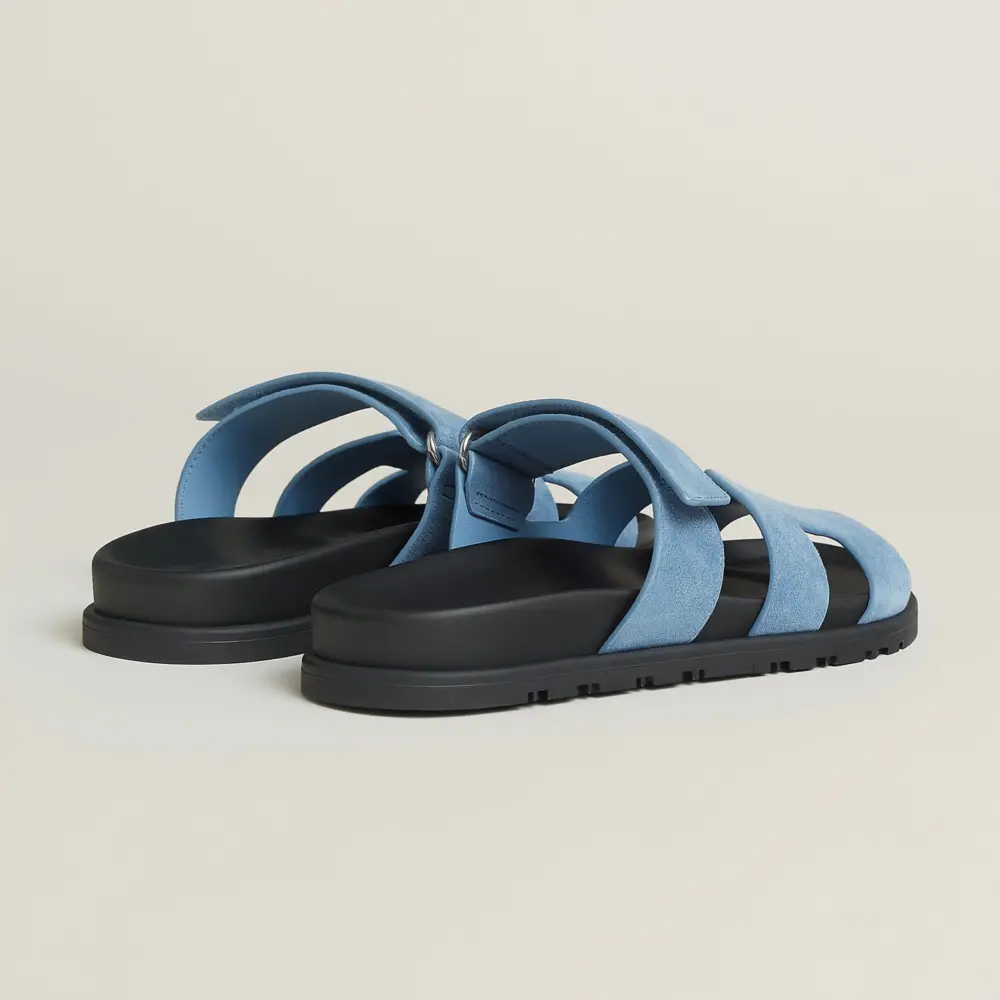 Dép Hermes Chypre Sandal 'Bleu Jean' H222297Zv3R350 - Ảnh 3