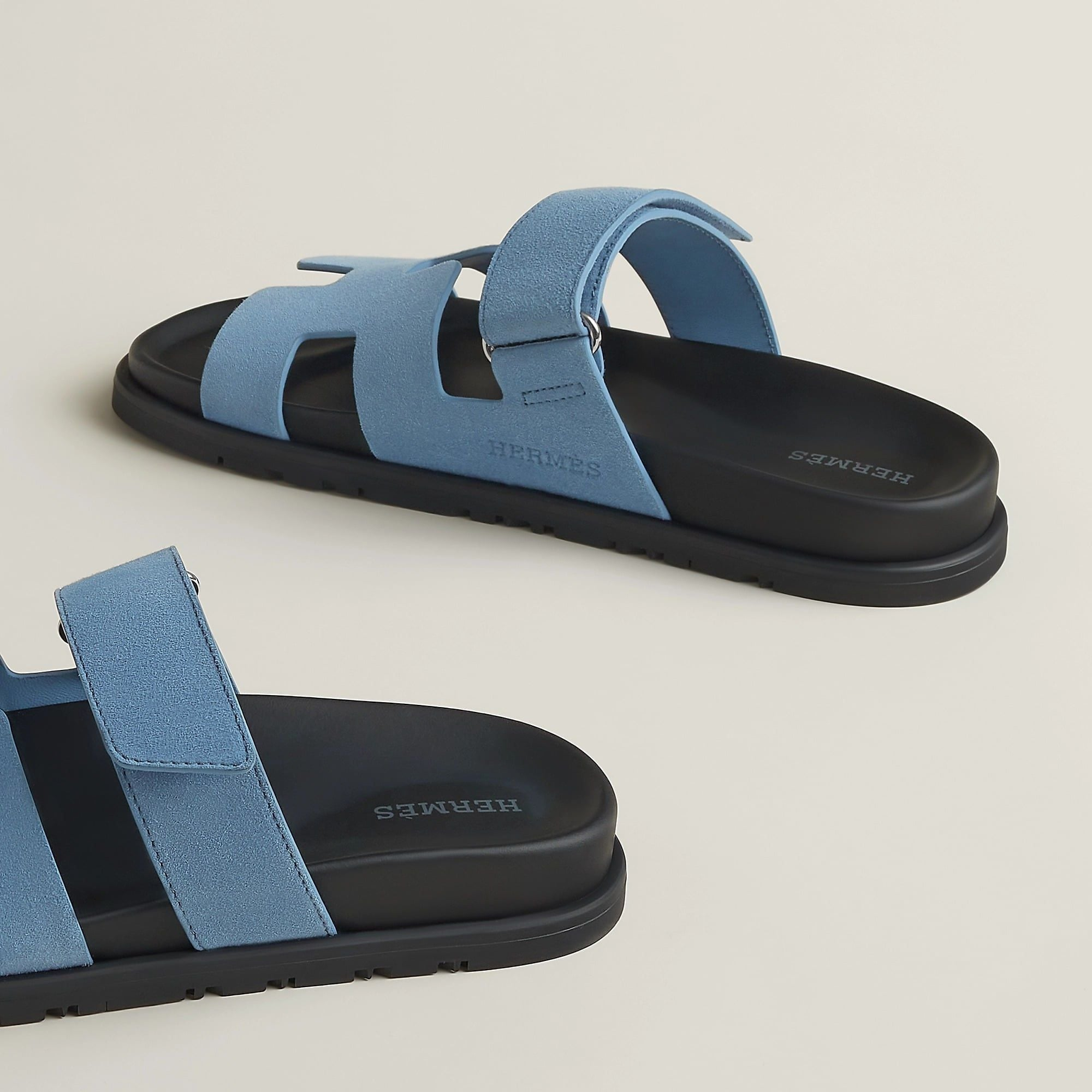 Alternative view of Dép Hermes Chypre Sandal 'Bleu Jean' H222297Zv3R350