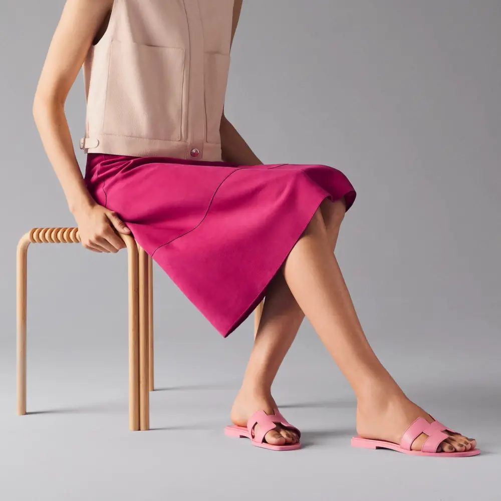 Dép Hermes Oran Sandal 'Rose Bonbon' H202230ZvRB355 - Ảnh 5
