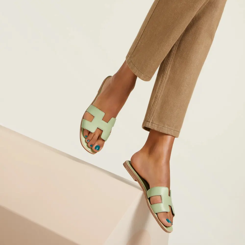 Dép Hermes Oran Sandal 'Vert De Mer' H202230ZvDR375 - Ảnh 5