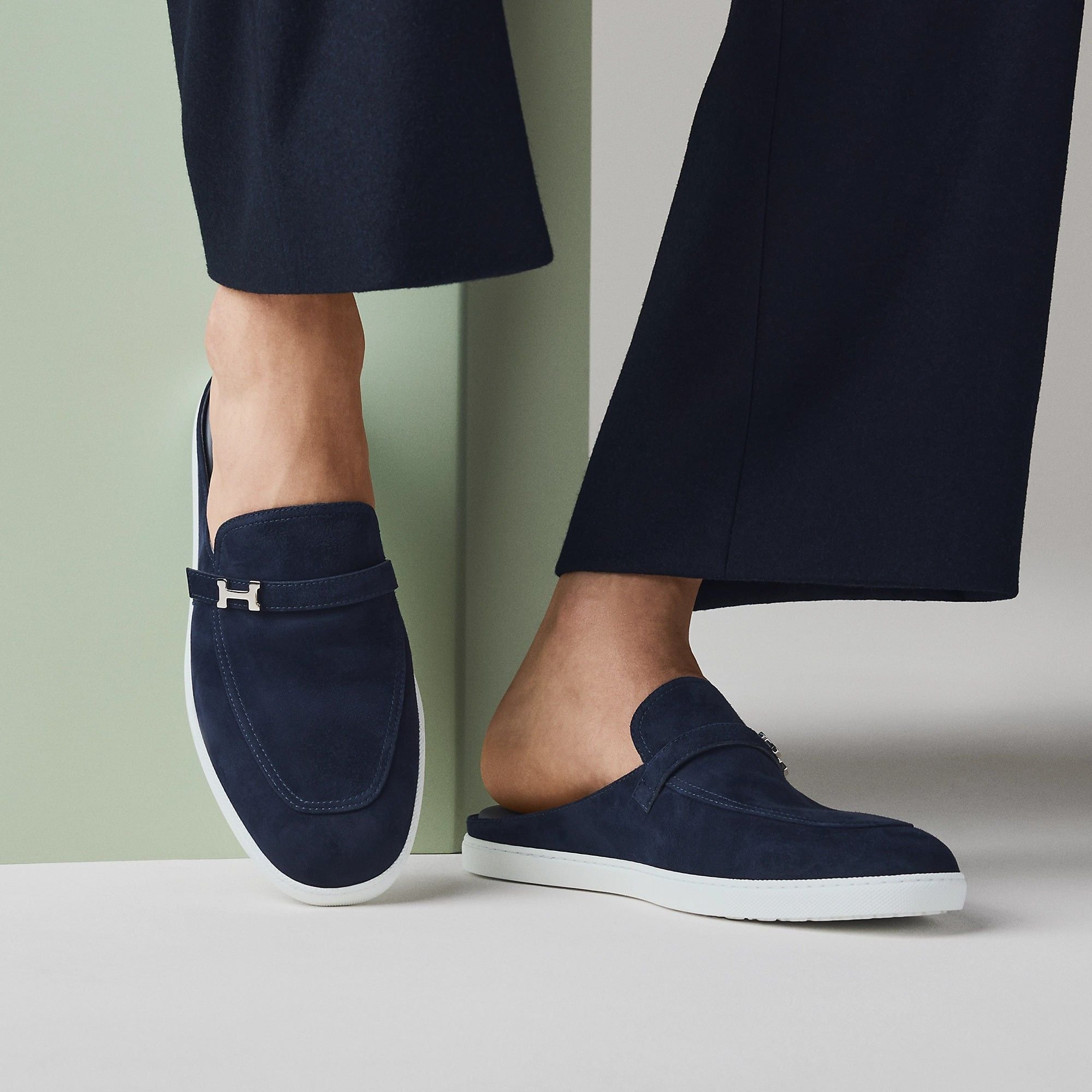 Giày Nam Hermes Likely Mule 'Marine' H252805ZHI2430 - Ảnh 5