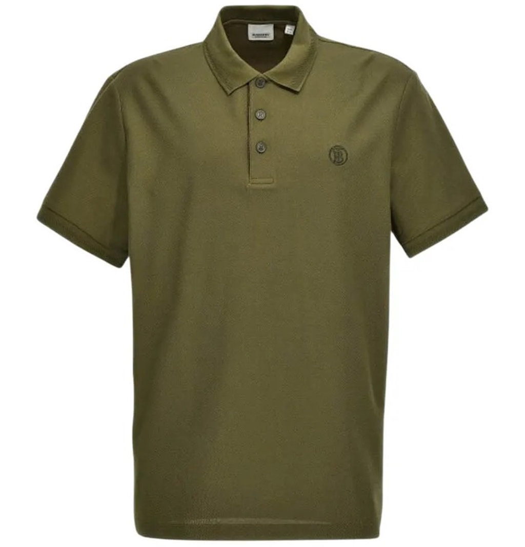 Áo Burberry Check Cotton Logo Embroidery 'Olive' 80831561