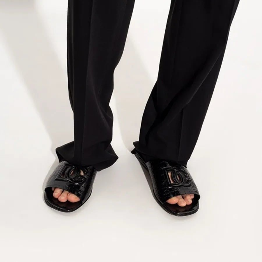 Alternative view of Dép Dolce & Gabbana Crocodile Skin 'Black' A80272-AC606-80999