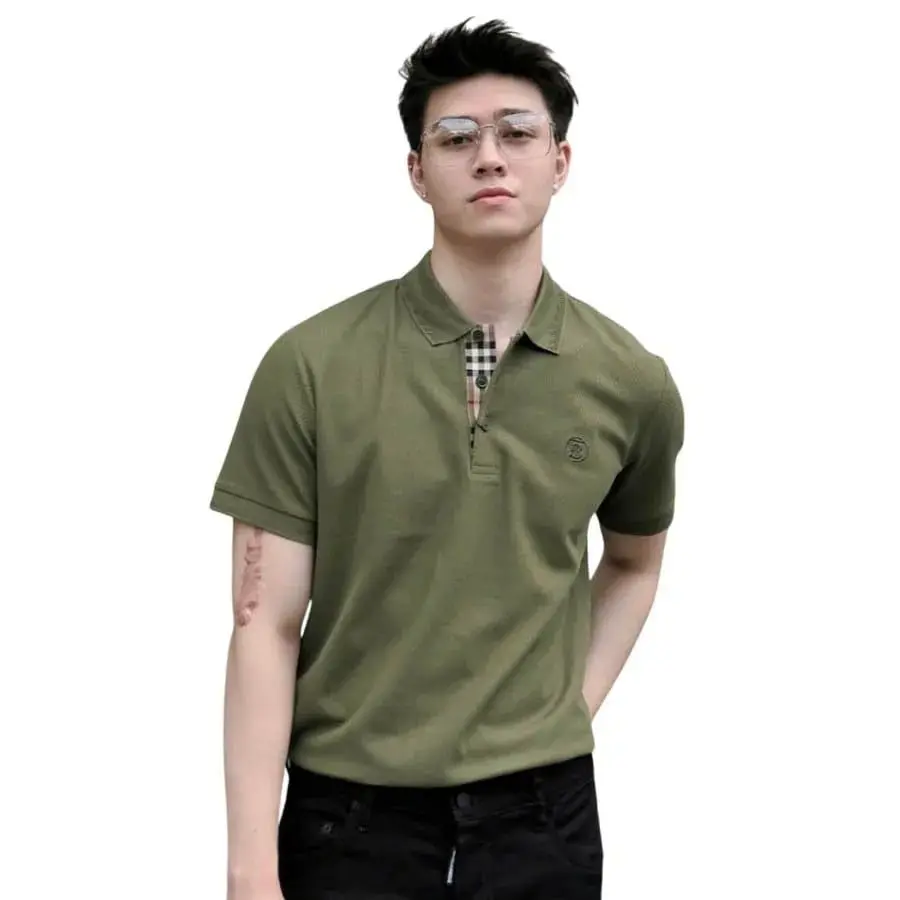 Alternative view of Áo Burberry Check Cotton Logo Embroidery 'Olive' 80831561