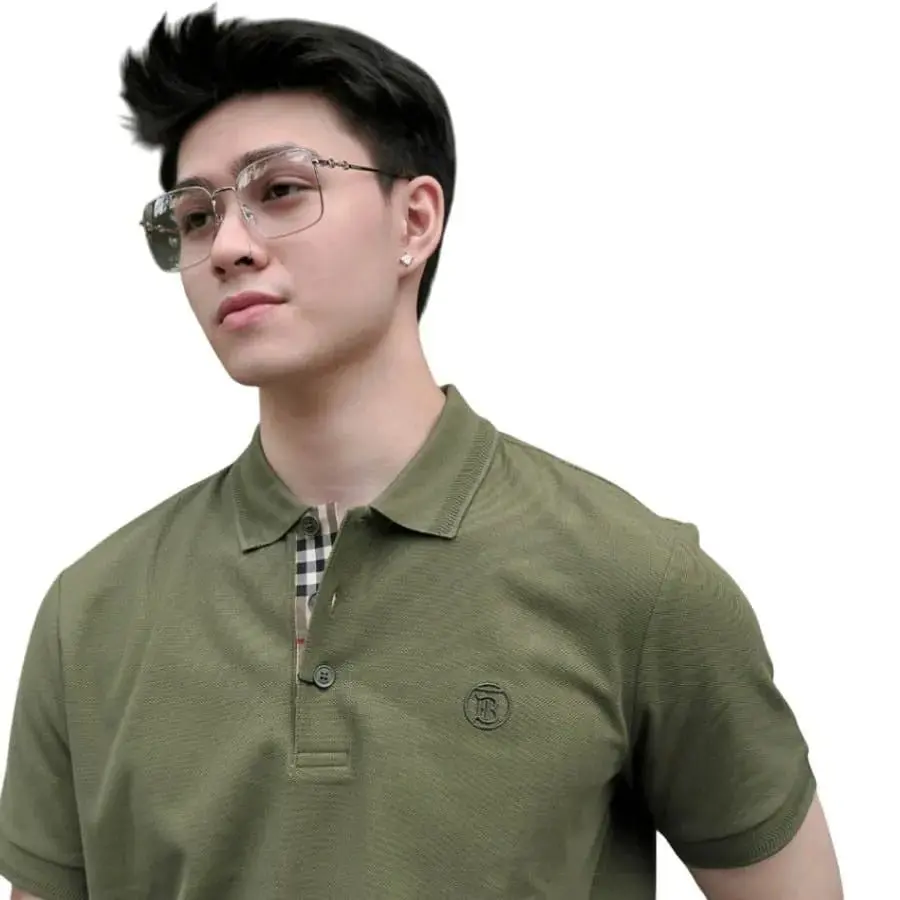 Áo Burberry Check Cotton Logo Embroidery 'Olive' 80831561 - Ảnh 4