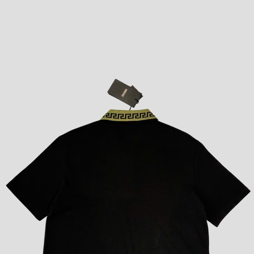 Alternative view of Áo Versace Greca Motif Polo 'Black' 1021354-1A15632-2BX30