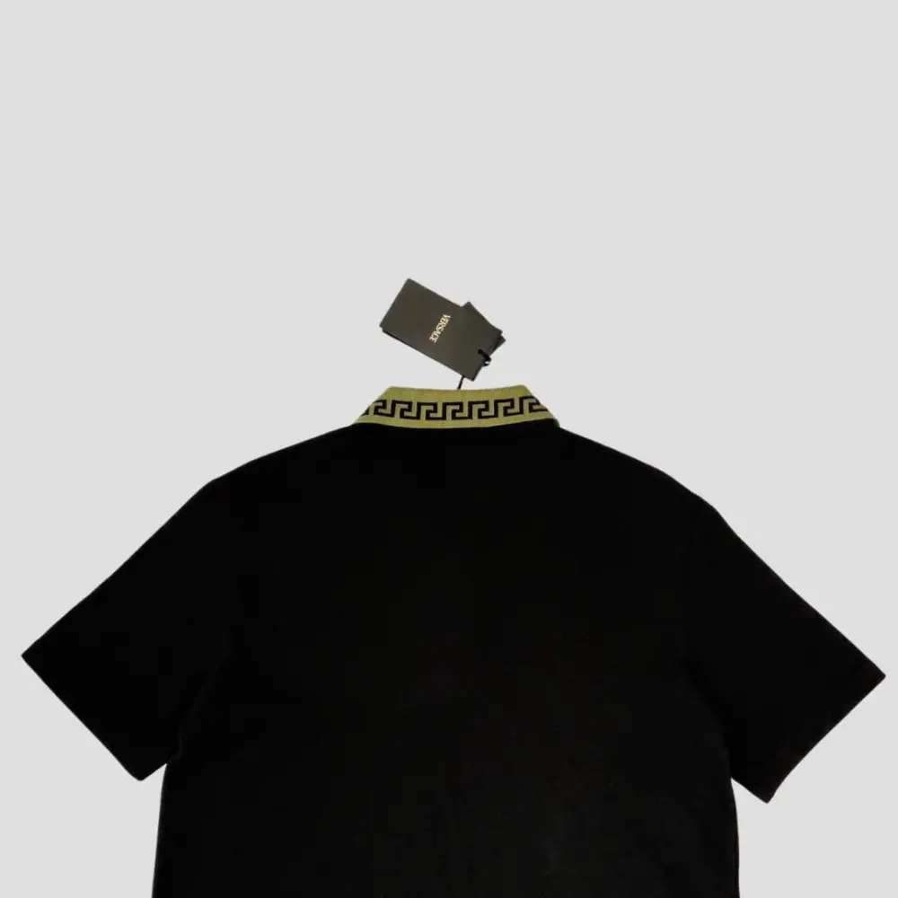 Alternative view of Áo Versace Greca Motif Polo 'Black' 1021354-1A15632-2BX30