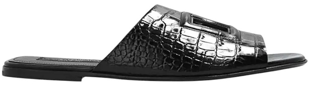 Dép Dolce & Gabbana Crocodile Skin 'Black' A80272-AC606-80999