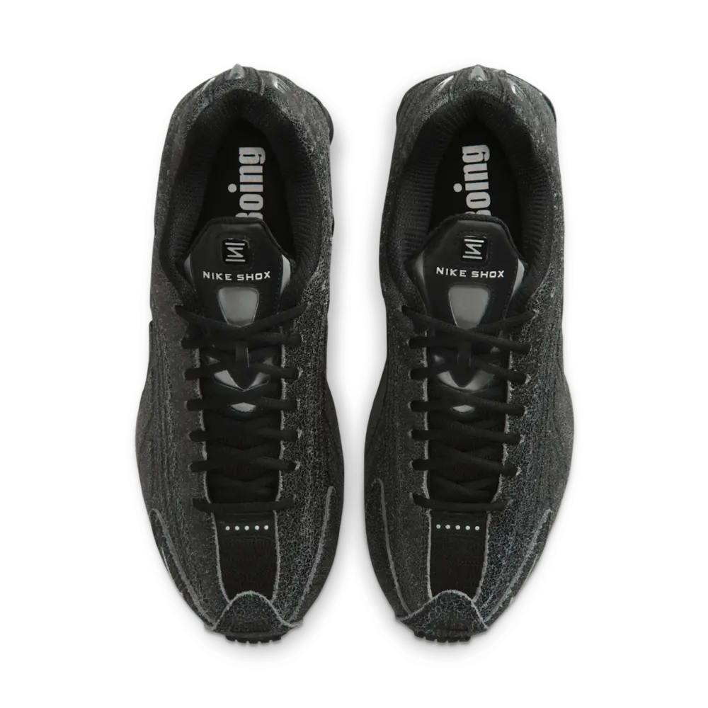 Giày Nike Shox R4 ‘Black Distressed Leather’ IO4544-002 - Ảnh 5