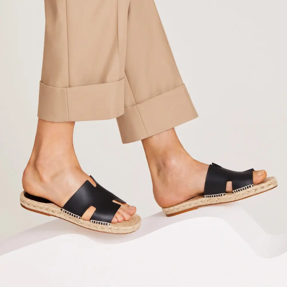 Dép Hermes Antigua Espadrille 'Noir' H231000ZH02390 - Ảnh 5