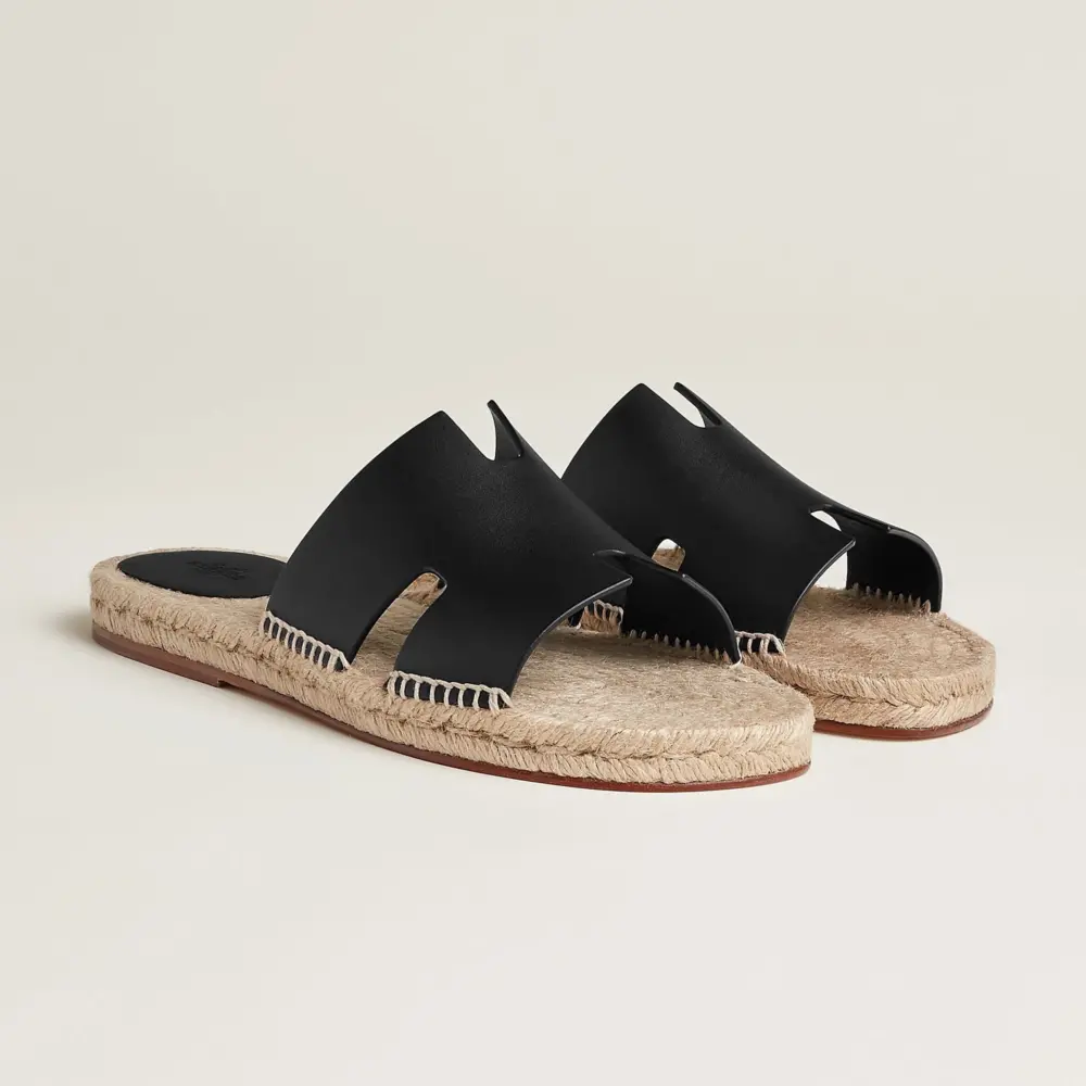 Dép Hermes Antigua Espadrille 'Noir' H231000ZH02390 - Ảnh 4