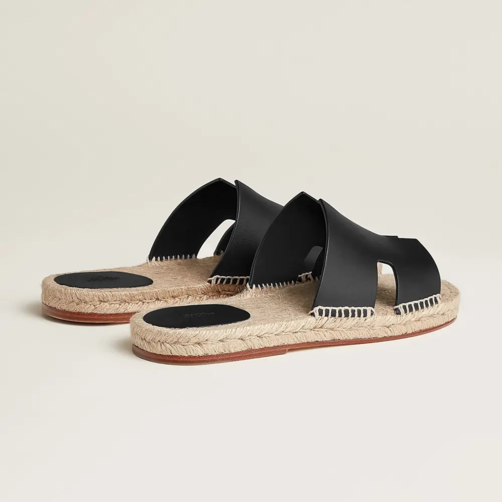 Dép Hermes Antigua Espadrille 'Noir' H231000ZH02390 - Ảnh 3