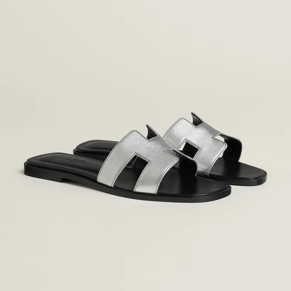 Dép Hermes Oran Sandal 'Gris Argenté' H261297Zv52355 - Ảnh 4