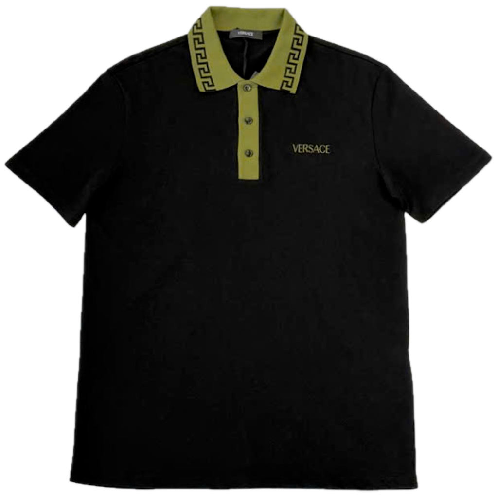 Áo Versace Greca Motif Polo 'Black' 1021354-1A15632-2BX30
