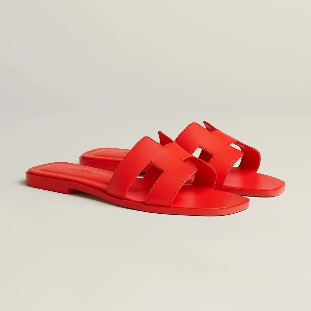 Dép Hermes Oran Sandal 'Rouge Grenadine' H202230Zv5H370 - Ảnh 4