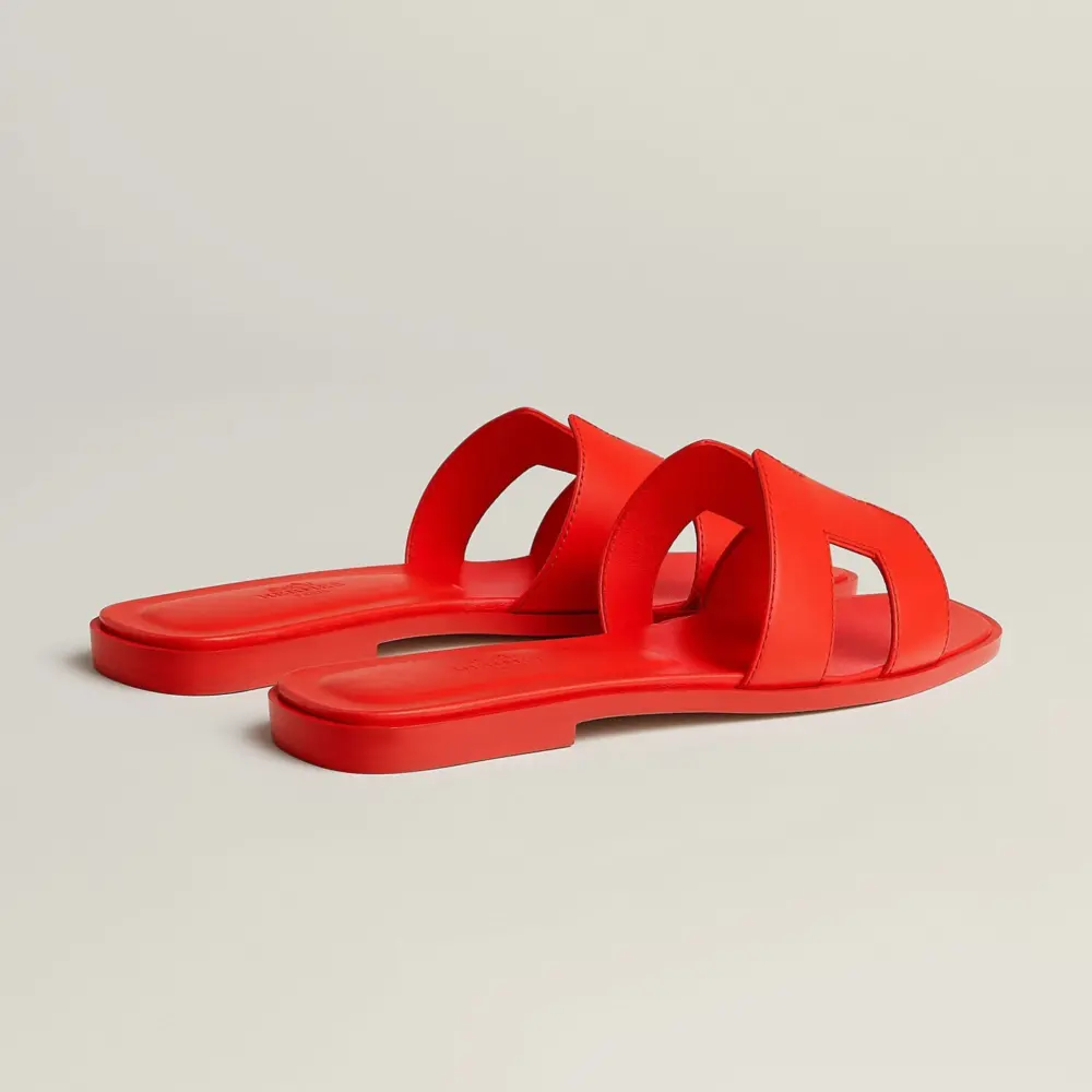 Dép Hermes Oran Sandal 'Rouge Grenadine' H202230Zv5H370 - Ảnh 3