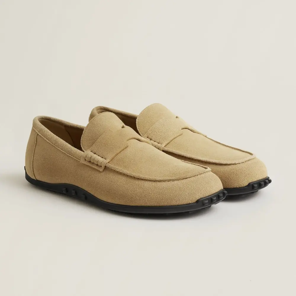 Giày Hermes Lazy Loafer 'Beige Albâtre' H252955ZAVD410 - Ảnh 4