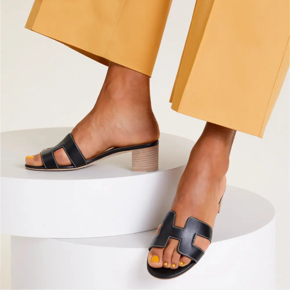 Dép Hermes Oasis Sandal 'Noir' H071002Zv01360 - Ảnh 5