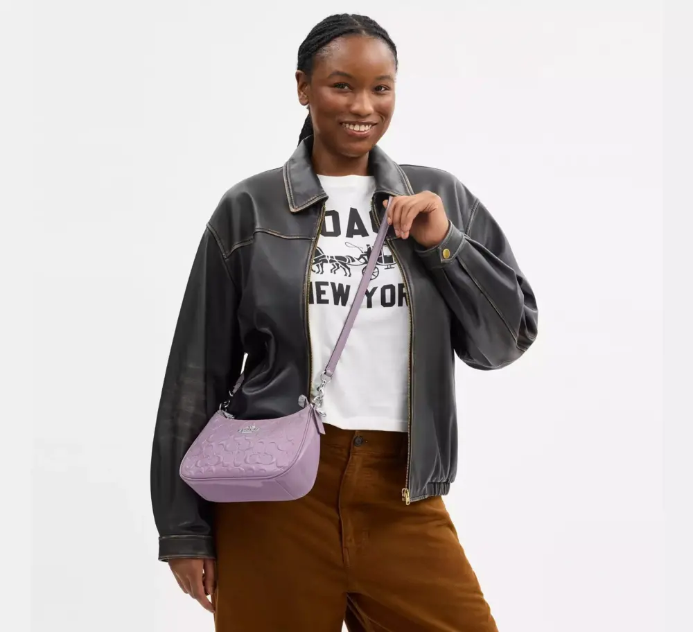 Túi Coach Teri Shoulder Bag 'Light Violet' CDA98-SVIZ - Ảnh 4