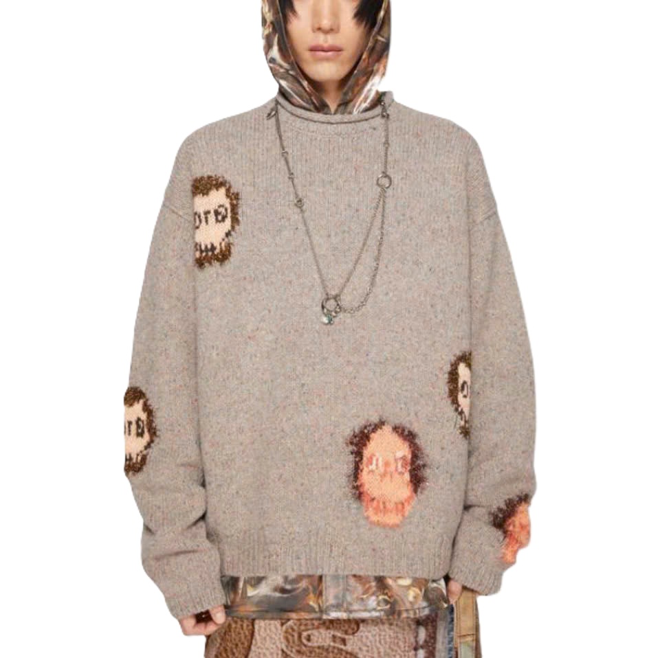 Alternative view of Áo Acne Studios jacquard skull jumper 'Brown' B60307-DML