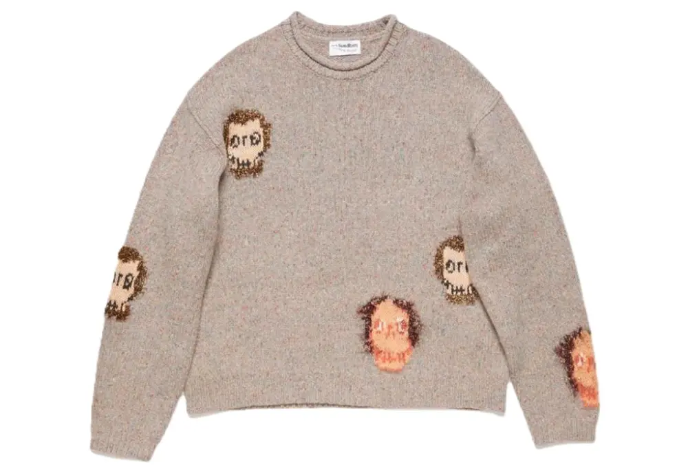 Áo Acne Studios jacquard skull jumper 'Brown' B60307-DML