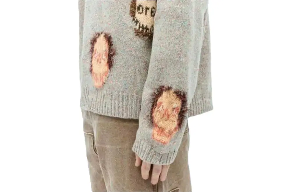 Áo Acne Studios jacquard skull jumper 'Brown' B60307-DML - Ảnh 4
