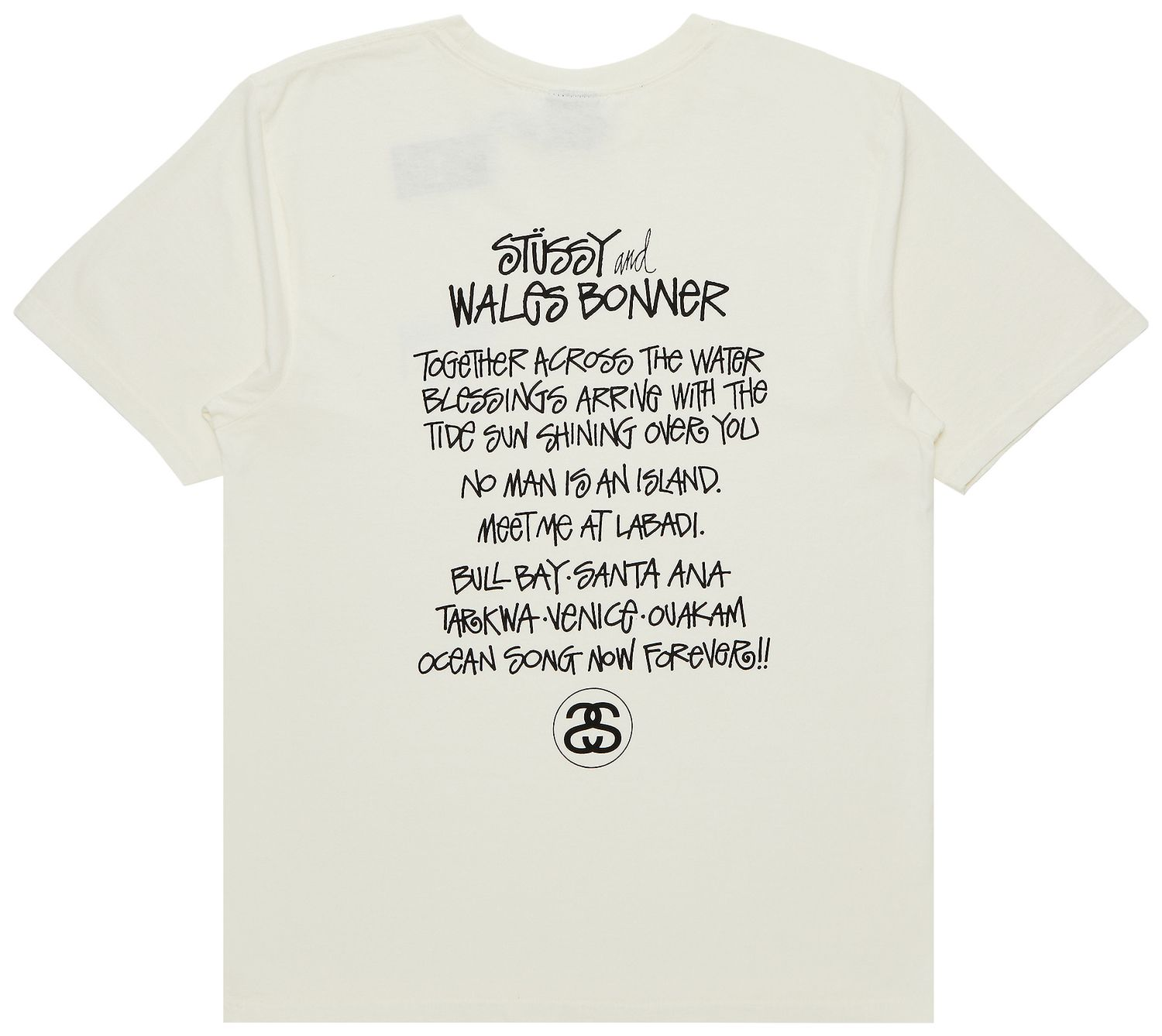 Alternative view of Áo Stussy x Wales Bonner Ocean Song Tee ‘Ivory’ 3904025-White
