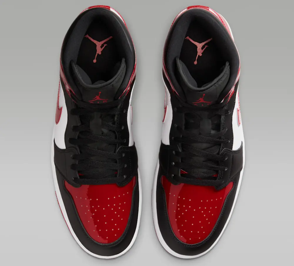 Giày Nike Air Jordan 1 Mid SE ‘Patent Bred Toe’ HV4091-006 - Ảnh 5