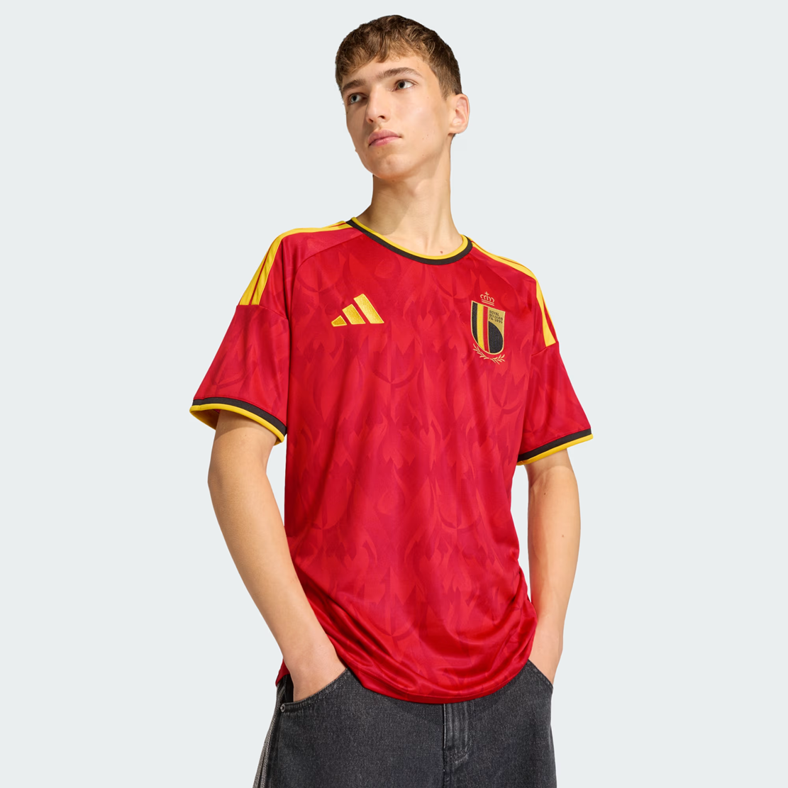 Áo adidas Belgium 26 Home Jersey 'Red Bold Gold' JM8381 - Ảnh 4