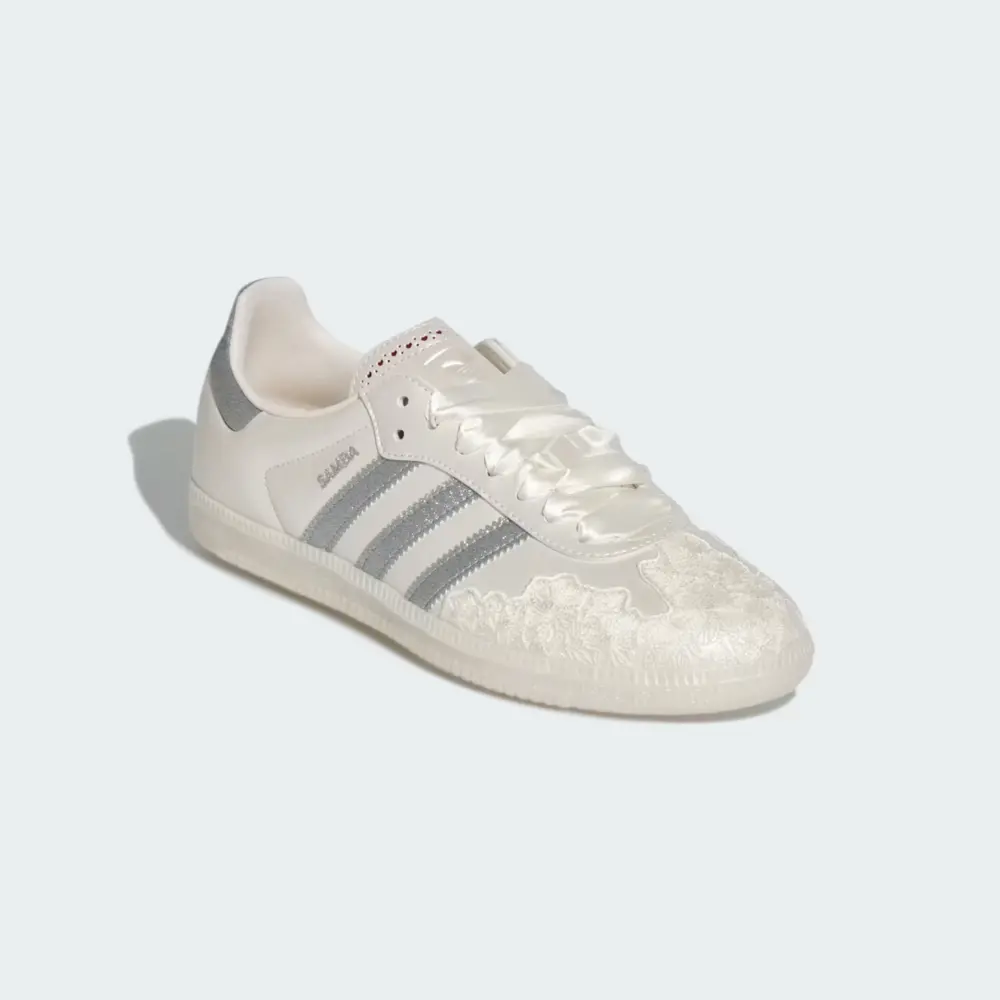 Giày adidas Samba OG ‘Chalk White Silver Metallic’ HP3658 - Ảnh 4