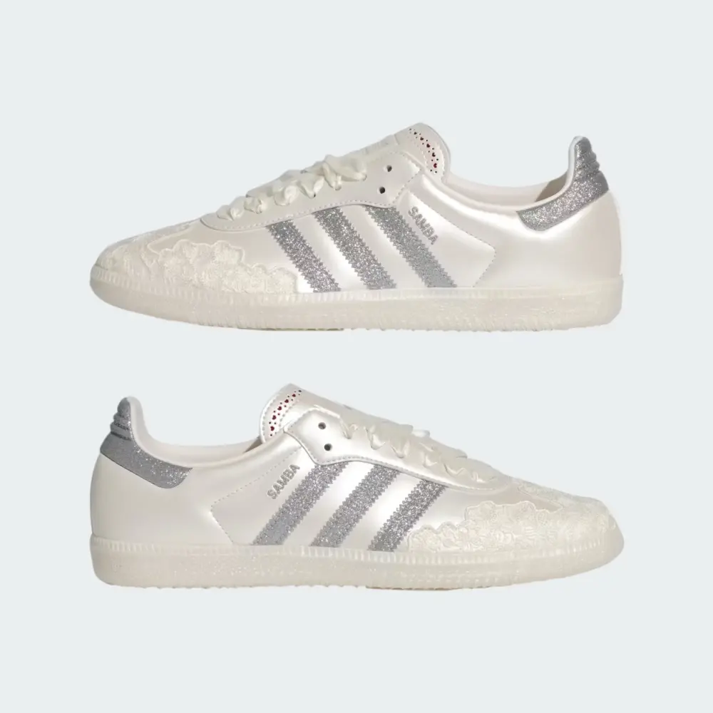 Alternative view of Giày adidas Samba OG ‘Chalk White Silver Metallic’ HP3658