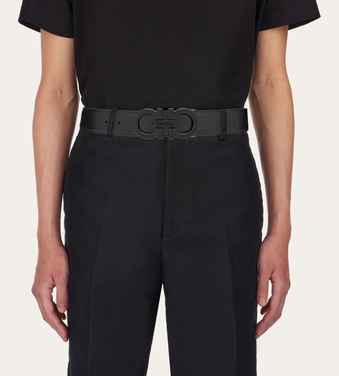 Alternative view of Thắt Lưng Salvatore Ferragamo Gancini Belt 'Black' 679710-688772