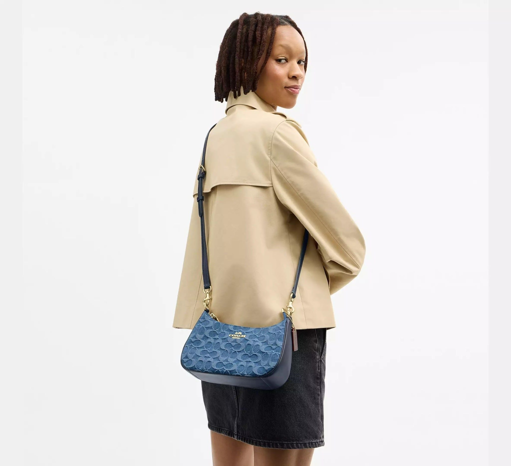 Túi Coach Teri Shoulder Bag 'Blue' CDQ56-IMTYV - Ảnh 5