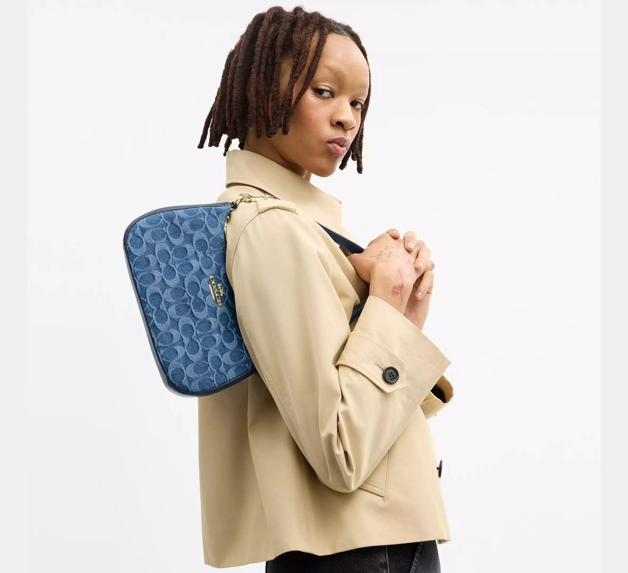 Túi Coach Teri Shoulder Bag 'Blue' CDQ56-IMTYV - Ảnh 4