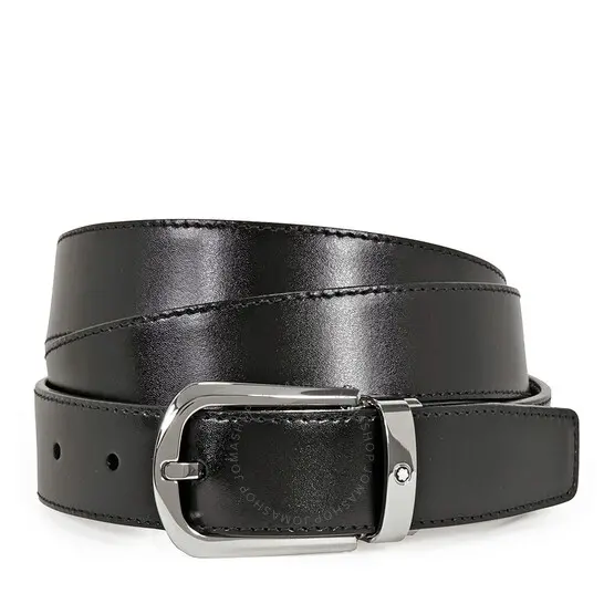 Dây Lưng Montblanc Curved Horseshoe Buckle Belt 114412 - Ảnh 3