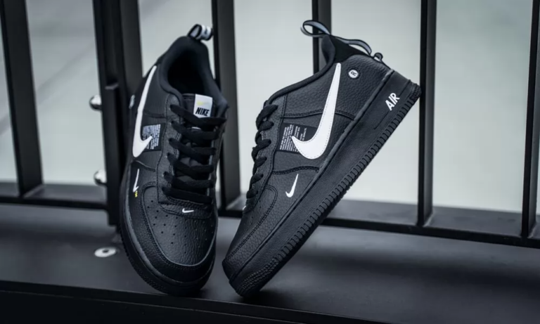 Giày Nike Air Force 1 Lv8 Utility GS ‘Overbranding’ AR1708-001 - Ảnh 3
