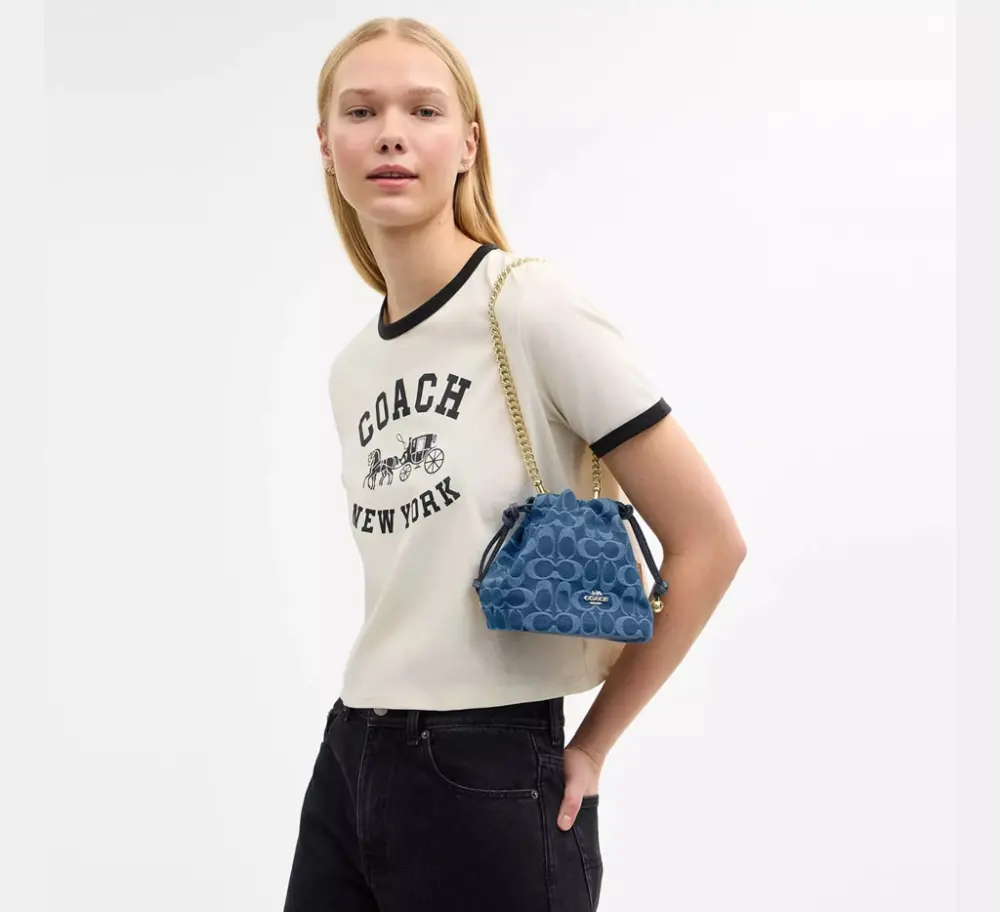 Túi Coach Faye Mini Drawstring Bag 'Indigo' CDE32-IMTYV - Ảnh 3