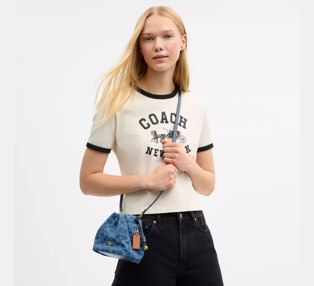 Alternative view of Túi Coach Faye Mini Drawstring Bag 'Indigo' CDE32-IMTYV
